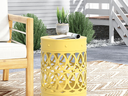 Outdoor Metal Large End Table, Modern Design