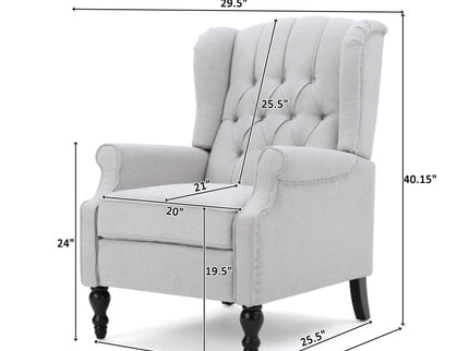 Armchair Recliner With Pushback Mechanism And Wingback Design