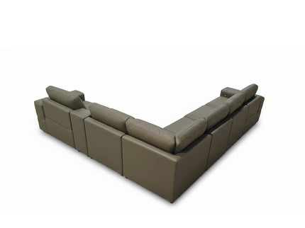 Upholstered Large Arms Sectional With Recliner Seats