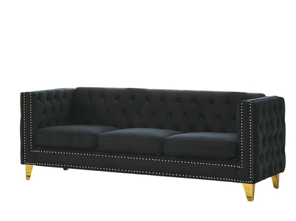 Modern Sofa With Button Tufting, Upholstered Couch For Living Room