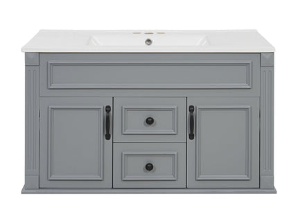 French Simple Style Wall Mounted Bathroom Cabinet With Sink