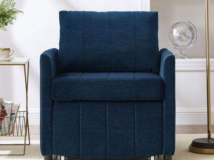 Upholstered Convertible Sleeper Sofa With 5 Position Backrest, Side Pockets, Storage