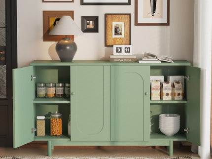 4 Door Intaglio Storage Cabinet - Mint Green