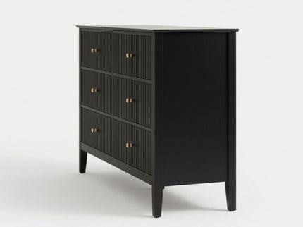 Modern 6 Drawer Fluted Dresser