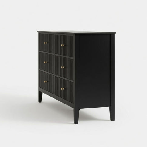 Modern 6 Drawer Fluted Dresser