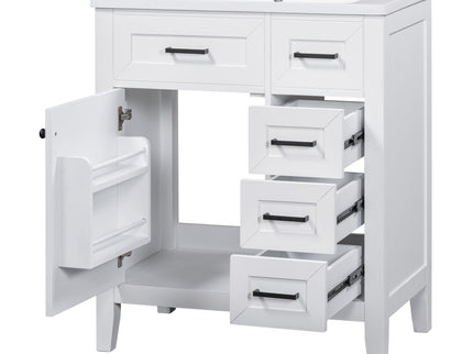 Modern Bathroom Vanity With Sink Combo, 3 Drawers, Undermount Drop-In Sink
