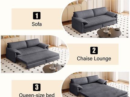 Queen Pull Out Sofa Bed With Side Storage