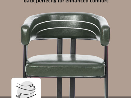 Modern Dining Upholstered Barrel Chair With Curved Back And Armrests