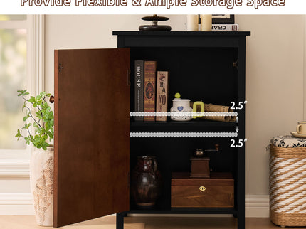 Floor Cabinet With Doors & Adjustable Shelf, Storage Cabinet For Entryway