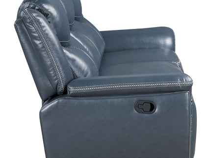 Stanwicke - Motion Reclining Sofa With Drop Down Table - Blue