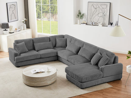 Oversized Sectional Sofa U - Shaped Sofa Couch Modern Sofa Upholstered In Soft With A Chaise Lounge For Living Room