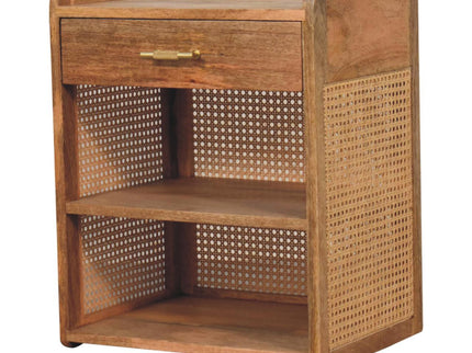 Larissa - T Bar Open Bedside Table - Oak