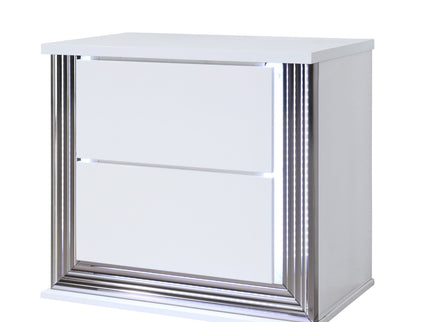 Moon - Smooth Nightstand With LED - White