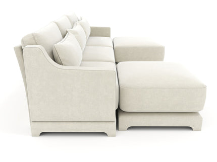 Stylish Sofa With Ottoman And Lumbar Pillows, Ergonomic Design