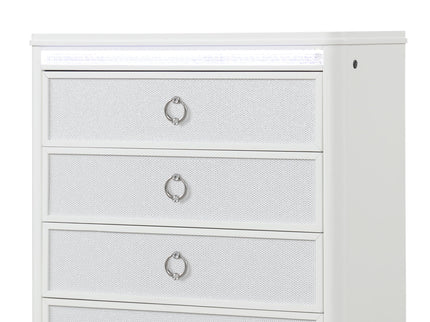 Abigale - 5 Drawer Chest With LED Lighting - White