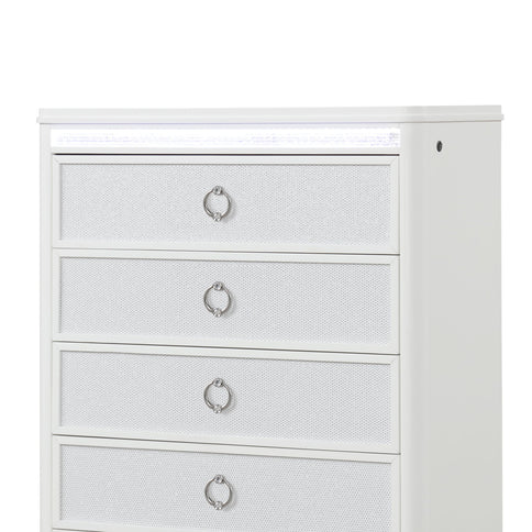 Abigale - 5 Drawer Chest With LED Lighting - White