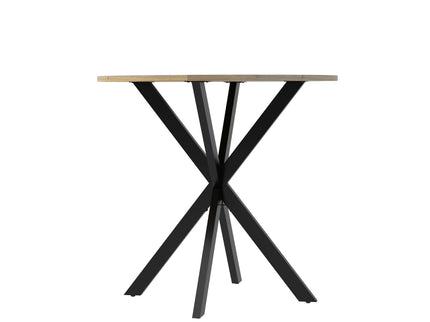 Round Dining Table For 2 - 4 People, Compact Kitchen Or Dining Room - Rustic Brown