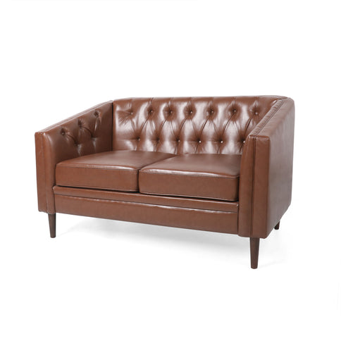 Sophisticated Loveseat With Diamond Stitched Detailing