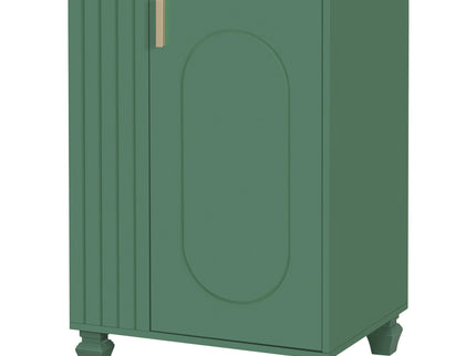 Classic Retro Bathroom Vanity With Sink, Door Shelf, Side Open Storage Frame