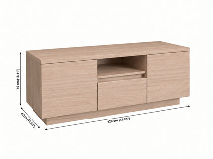 TV Stand For TVs Up To 50" With 1 Drawer And 2 Doors - Walnut