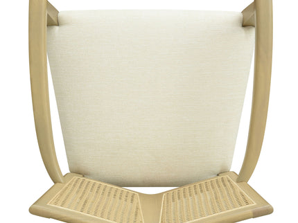 Mid Century Modern Arm Dining Chairs With Rattan Backrest