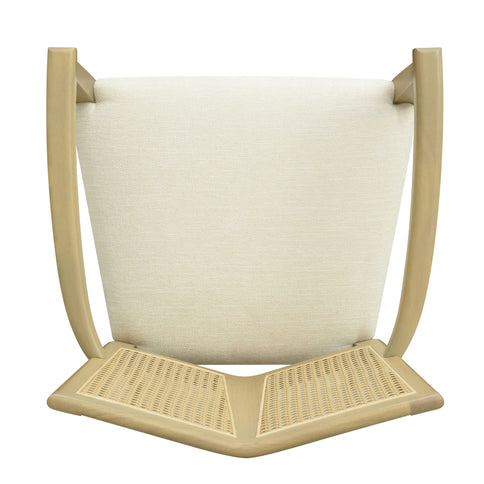 Mid Century Modern Arm Dining Chairs With Rattan Backrest