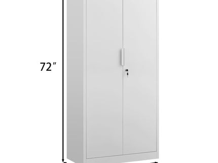 2 Door File Cabinet With Lock, 4 Adjustable Shelves, Heavy-Duty