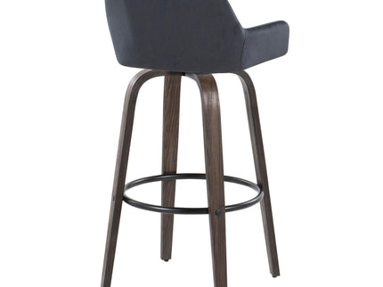 Daniella - Contemporary Fixed Height, Barstool With Swivel With Round Footrest (Set of 2)