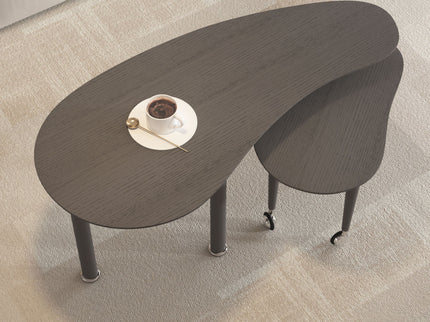 Rotatable Cocktail Table With Solid Legs, 360 Degree Rotating