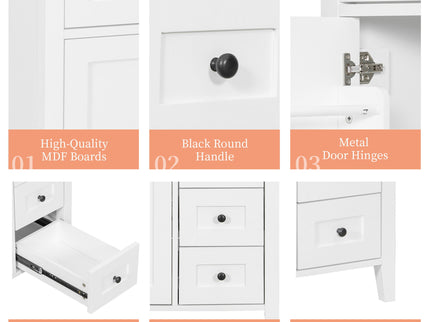 Bathroom Vanity With Sink, 3 Drawers And Adjustable Shelf