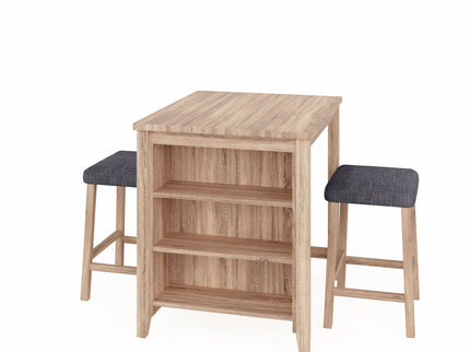 Dawson - 3 Piece Counter Height Table Set - Oak