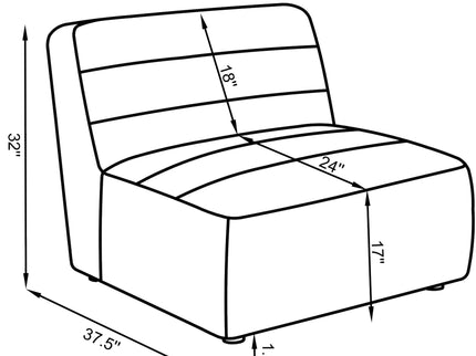 Bonnie - Upholstered Armless Chair With Channel Tufting - Ivory