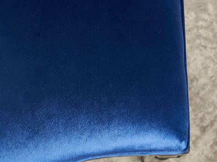 French Country Inspired Dining Chair With Iconic Round Backrest - Navy Blue