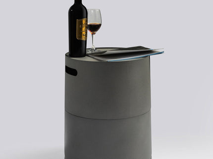 Propane Tank Cover Round Tank Holder Hide Away Side Table - Gray