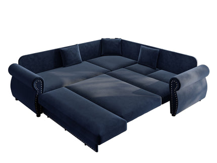 L-Shaped Sofa Couch With Pull-Out Bed