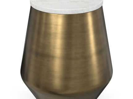 Benning - Side Table - Antique Brass / White