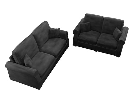 Contemporary 2 Piece Sofa Set With Matching Pillows