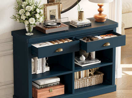 Console Table With 2 Drawers And Open Shelves