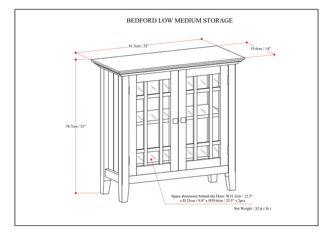 Bedford - Low Storage Media Cabinet - Farmhouse Gray