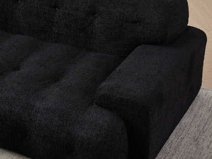 Cloud Series Minimalist Button Tufted Square Arm 3 Seater Sofa