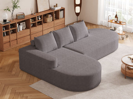 Modern Curved Sofa, L-Shaped Modular Sectional Set With 3 Pillows