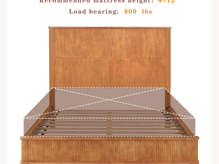 Platform Bed Frame With Tall Headboard