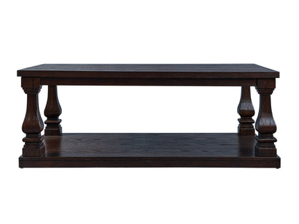 Rectangular Coffee Table With Open Storage Shelf For Living Room - Espresso