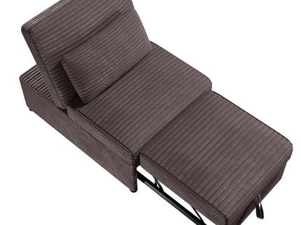 Sleeper Sofa Chair With Plush Cushion And Pull Out Bed Convertible Couch With Matching Pillow - Chocolate