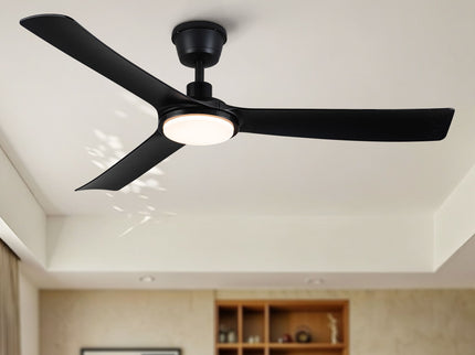 All Weather Outdoor Waterproof Ceiling Fan With Light And Quiet Motor For Patio Porch - Black