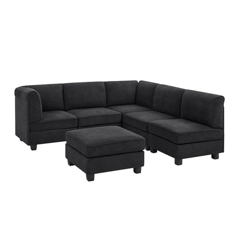 Upholstered Modular Sectional - Black