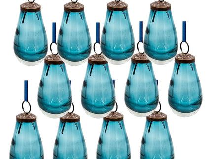 Luster Tear Drop Ornament, Glass Decorative Hanging Christmas Tree Ornaments For Holiday Party Decorations (Set of 12)