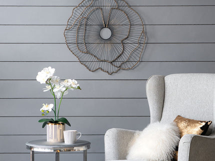 Metal Flowers Wall Decor, Transitional Wall Floral Sculpture For Foyer Porch Hallway Entrance (Set of 3) - Gold