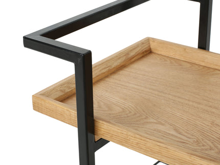 Modern Industrial Bar Cart With Shelving And Casters