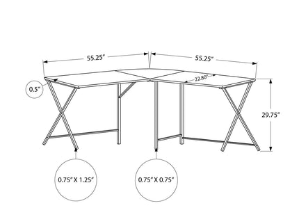 Computer Desk, Home Office, Corner, L Shape, Laptop, Contemporary / Modern